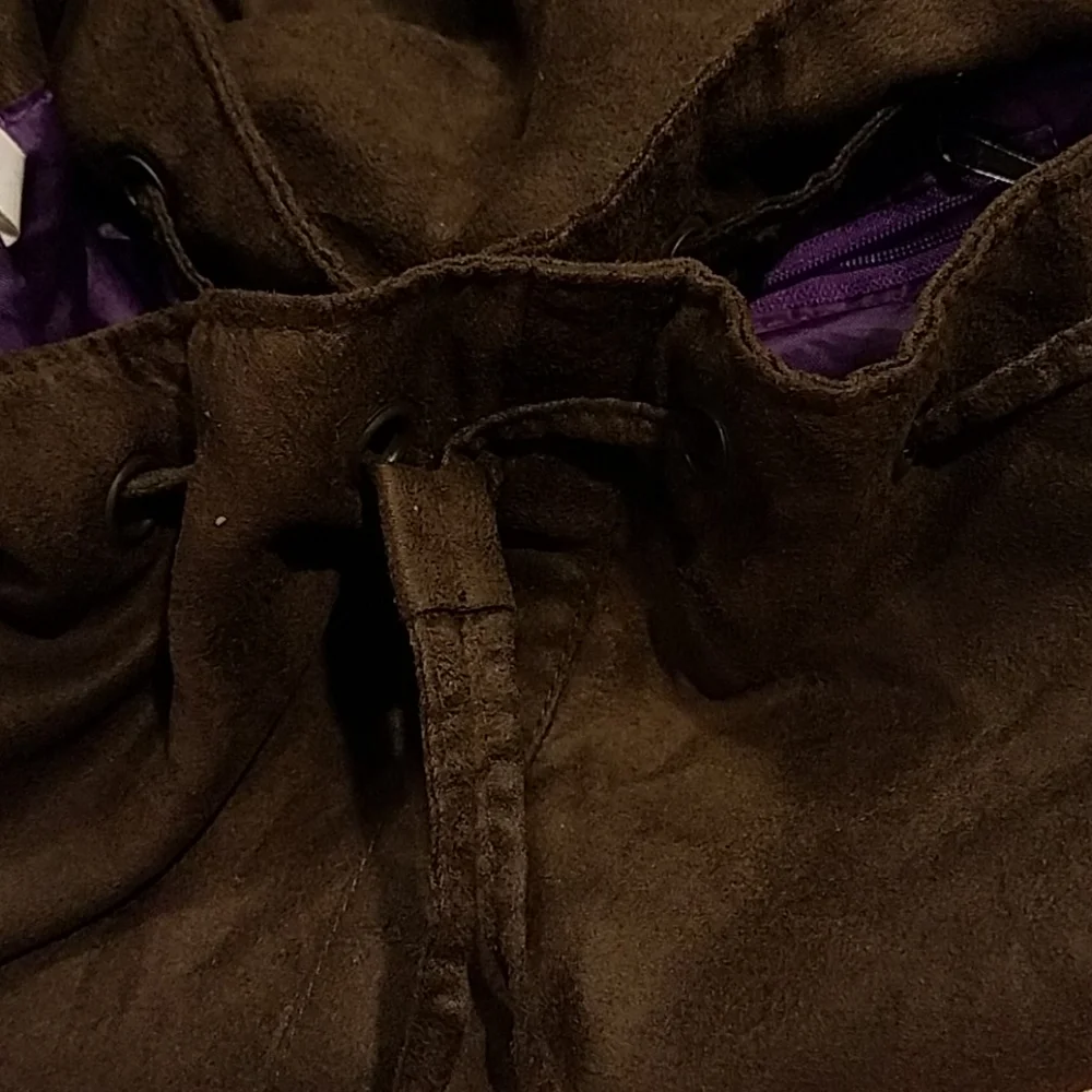 Nordstrom faux suede brown‎ bucket hobo bag